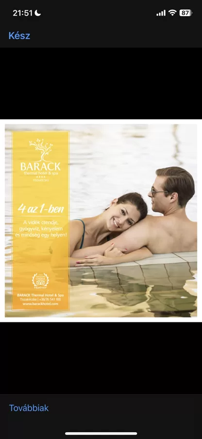 Barack Thermal Resort - hirdetés
